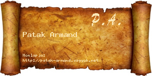 Patak Armand névjegykártya